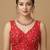 Light red embroidered v neck designer saree blouse