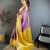 purple blue color kanchipuram silk blend zari woven sarees