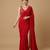 Light red embroidered v neck designer saree blouse