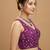 Purple embroidered v neck designer saree blouse