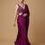 Purple embroidered v neck designer saree blouse