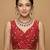 Red embroidered v neck designer saree blouse