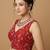 Red embroidered v neck designer saree blouse
