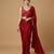 Red embroidered v neck designer saree blouse