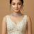 White embroidered v neck designer saree blouse