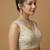 White embroidered v neck designer saree blouse