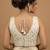 White embroidered v neck designer saree blouse