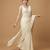 White embroidered v neck designer saree blouse