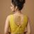 Yellow embroidered v neck designer saree blouse