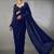 Neavy Blue Color Sequins And Embroidery Work Georgette Saree