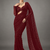 Maroon Color Sequins And Embroidery Work Georgette Saree