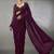 WINE Color Sequins And Embroidery Work Georgette Saree