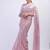 light pink sequins work silk blend saree