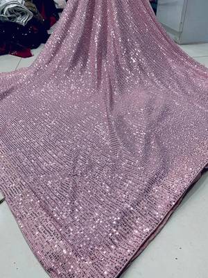 light pink sequins work silk blend saree 4