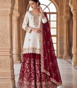 white pakistani ready-to-wear sharara set