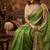 Parrot Green Color Sequence Butti Work Satin Saree