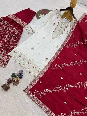 white pakistani ready-to-wear sharara set 5