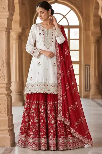 white designer festival wear salwar kameez