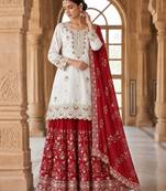 white designer festival wear salwar kameez