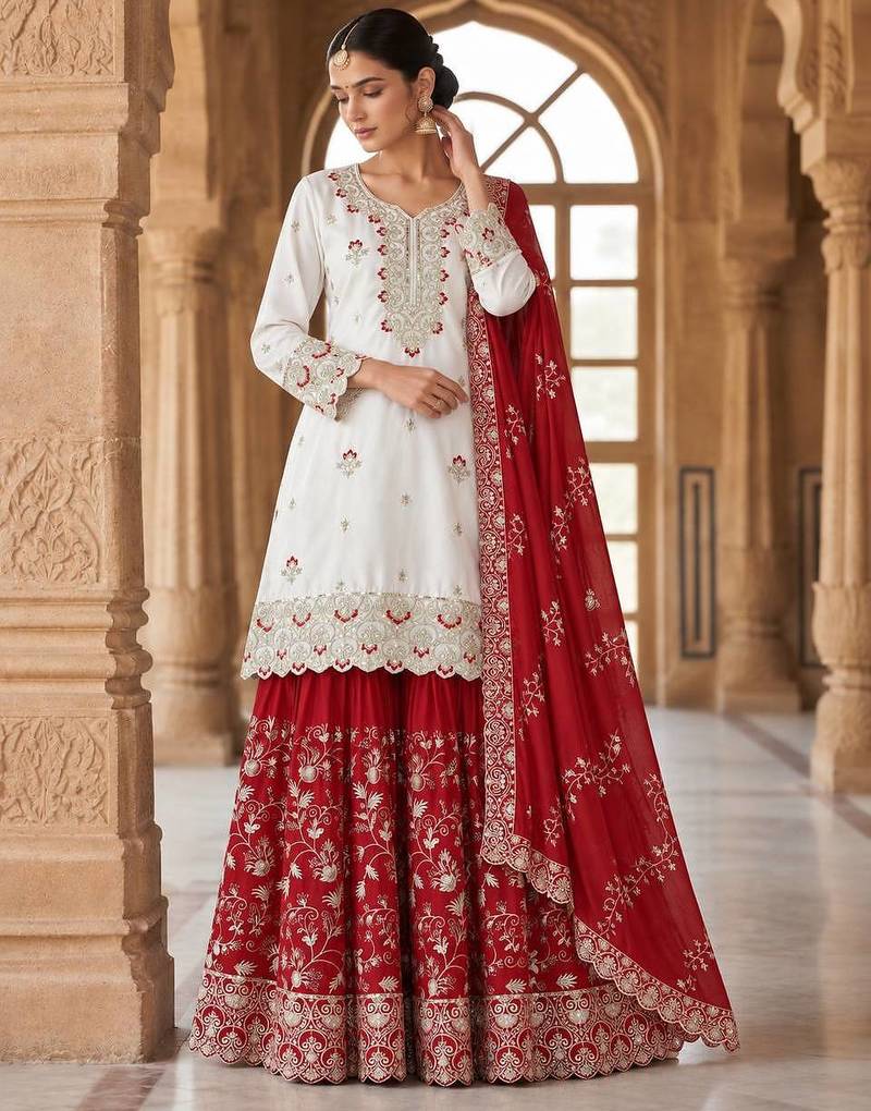 white designer festival wear salwar kameez