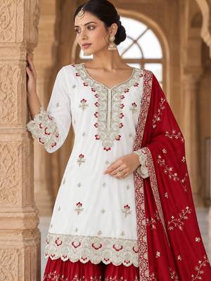 white designer festival wear salwar kameez 2