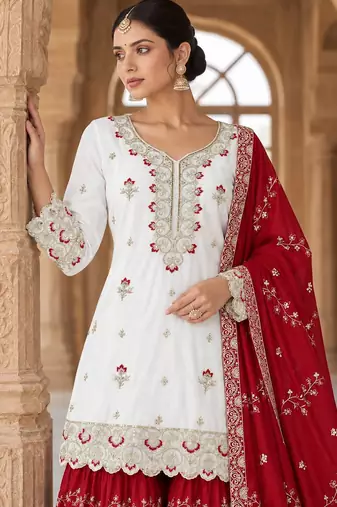 white designer festival wear salwar kameez