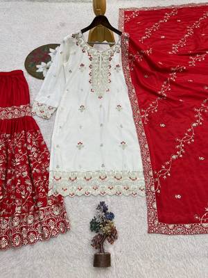 white designer festival wear salwar kameez 3