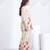 Cream pink floral printed rayon 2-pieces co-ord sets for women