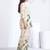 Cream green floral printed rayon 2-pieces co-ord sets for women