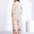 Cream pink floral printed rayon 2-pieces co-ord sets for women