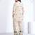 Cream green floral printed rayon 2-pieces co-ord sets for women