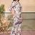 Cream purple floral printed rayon 2-pieces co-ord sets for women