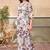 Cream purple floral printed rayon 2-pieces co-ord sets for women