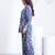 Blue floral printed rayon 2-pieces co-ord sets for women