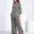 Black floral printed rayon 2-pieces co-ord sets for women
