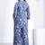 Blue floral printed rayon 2-pieces co-ord sets for women