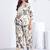 Cream blue floral printed rayon 2-pieces co-ord sets for women