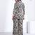 Black floral printed rayon 2-pieces co-ord sets for women