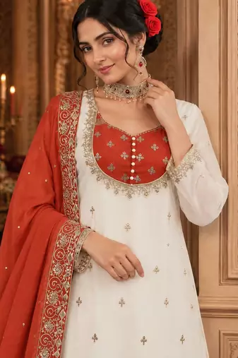 white designer kurta palazzo set