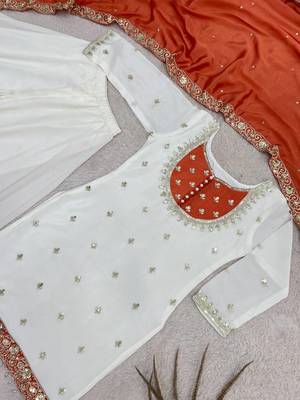 white designer kurta palazzo set 5