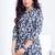 Blue floral printed rayon 2-pieces co-ord sets for women