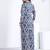 Blue floral printed rayon 2-pieces co-ord sets for women