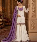 white designer palazzo set
