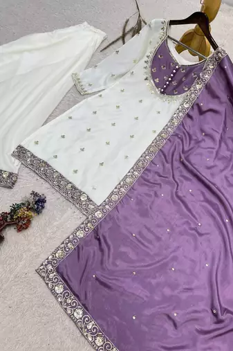 white designer palazzo set
