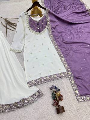 white designer palazzo set 5