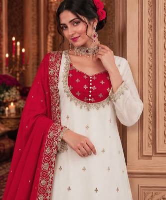 white designer kurti palazzo set 2