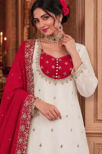 white designer kurti palazzo set