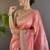 pink color sequence butti work satin saree
