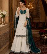 white trending palazzo set