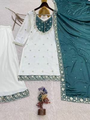 white trending palazzo set 3